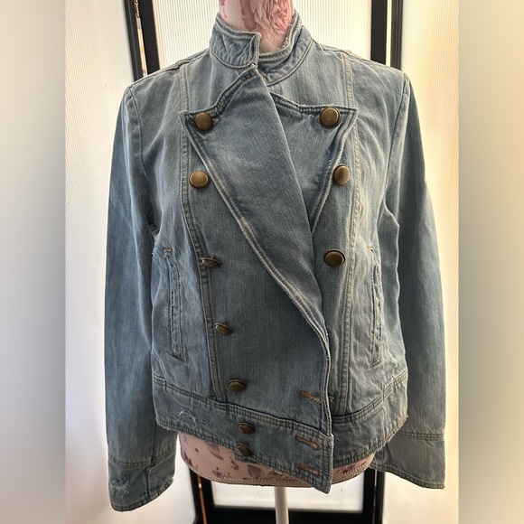 Free People Military Style Denim Jacket - Picture 2 of 10